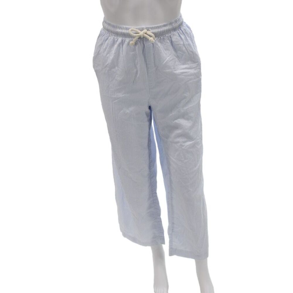 Perfect White Tee Womens Striped Pajama Pants White Blue Cotton Size Small